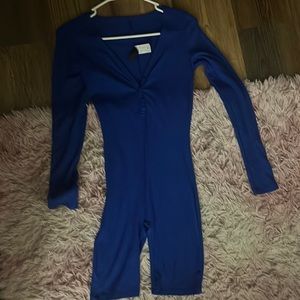 Blue long sleeve biker short jumper